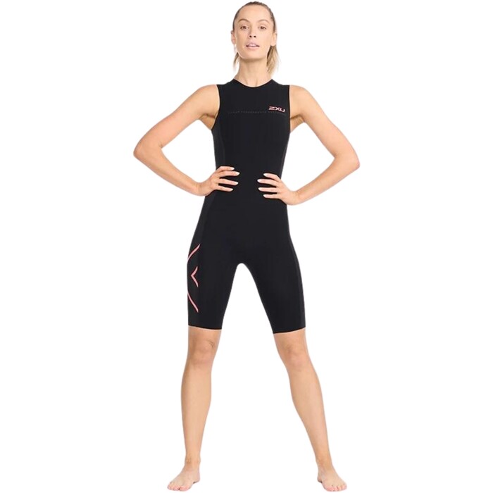 2024 2XU Womens Propel Swimskin WT6659d - Black / Hyper Coral